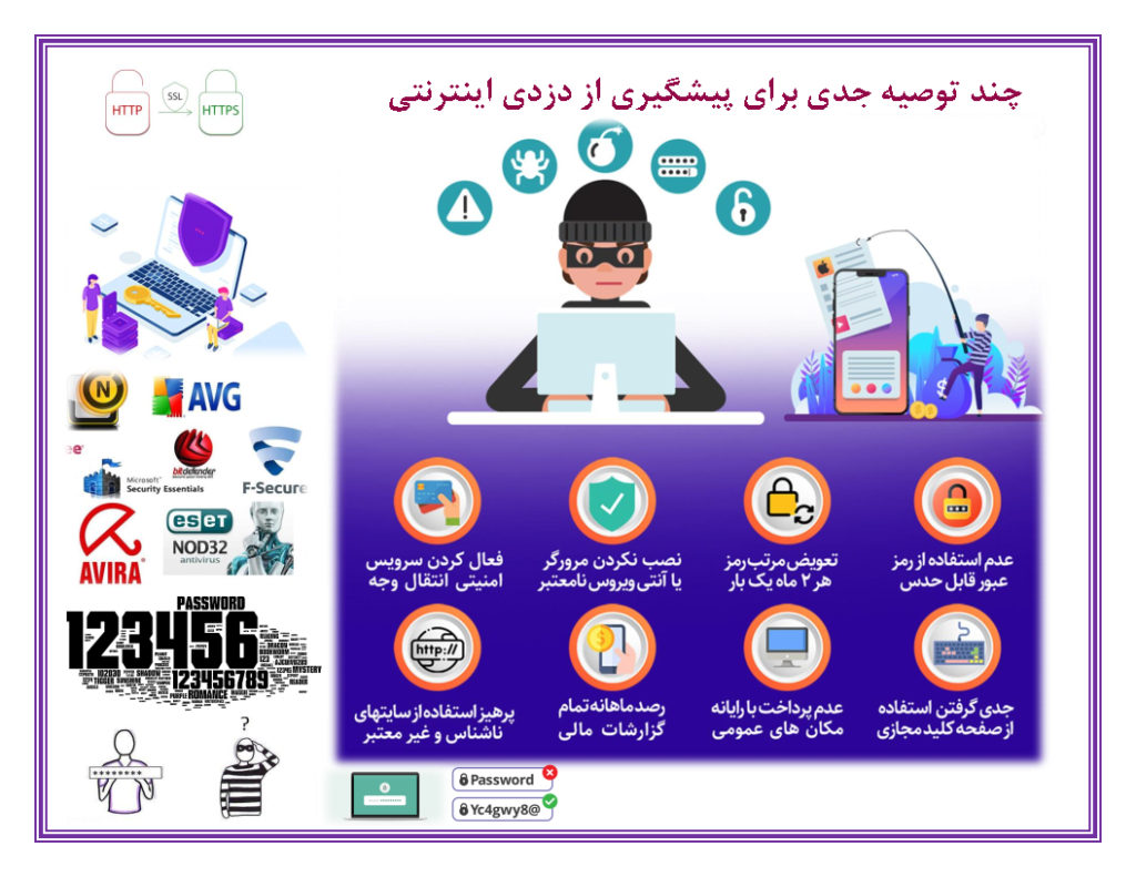 چند توصیه برای پیشگیری از دزدی اینترنتی